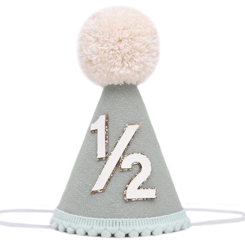 2158 Half Birthday Hat -Baby 1/2 Birthday Cone Hat,Six Months